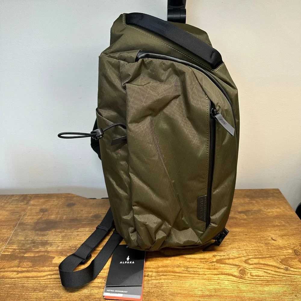 NEW Alpaka Metro Crossbody Left Shoulder Olive Green X-Pac X42 Sling Bag